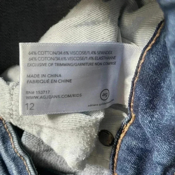 Kids AG The Jessica ankle skinny,cropped asymmetrical raw-edge hems Jeans Size12 - Picture 4 of 6